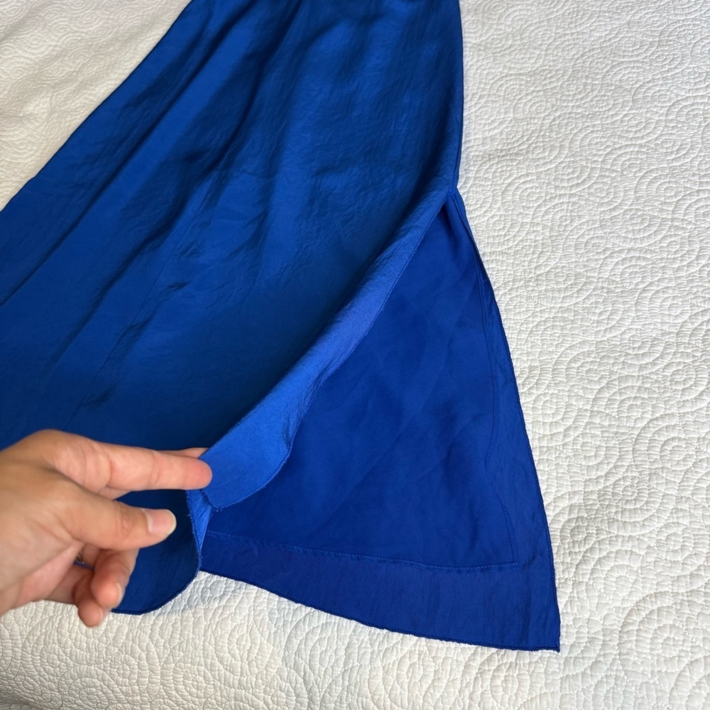 Wilfred Cobalt Blue V-Neck Midi Slip Dress - Picture 4 of 11